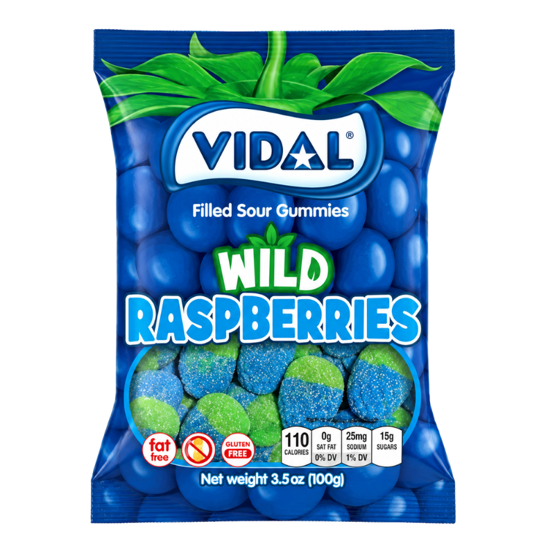 VIDAL - SOUR WILD BLUE RASPBERRIES - 14/100G