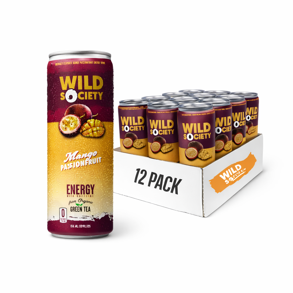 Wild Society Natural Energy Drink - Mango Passionfruit - 12/355ml