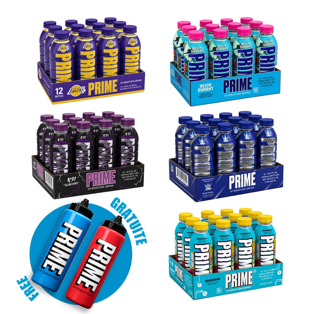 PRIME 5-Flavor Bundle + 2 FREE Squeeze Bottles