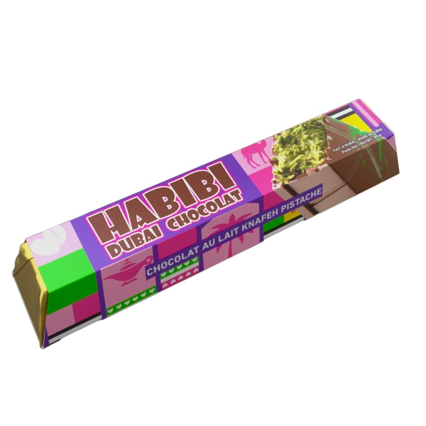Habibi Dubai Chocolat -  Kunafa Pistachio Milk Chocolate - 20/80g