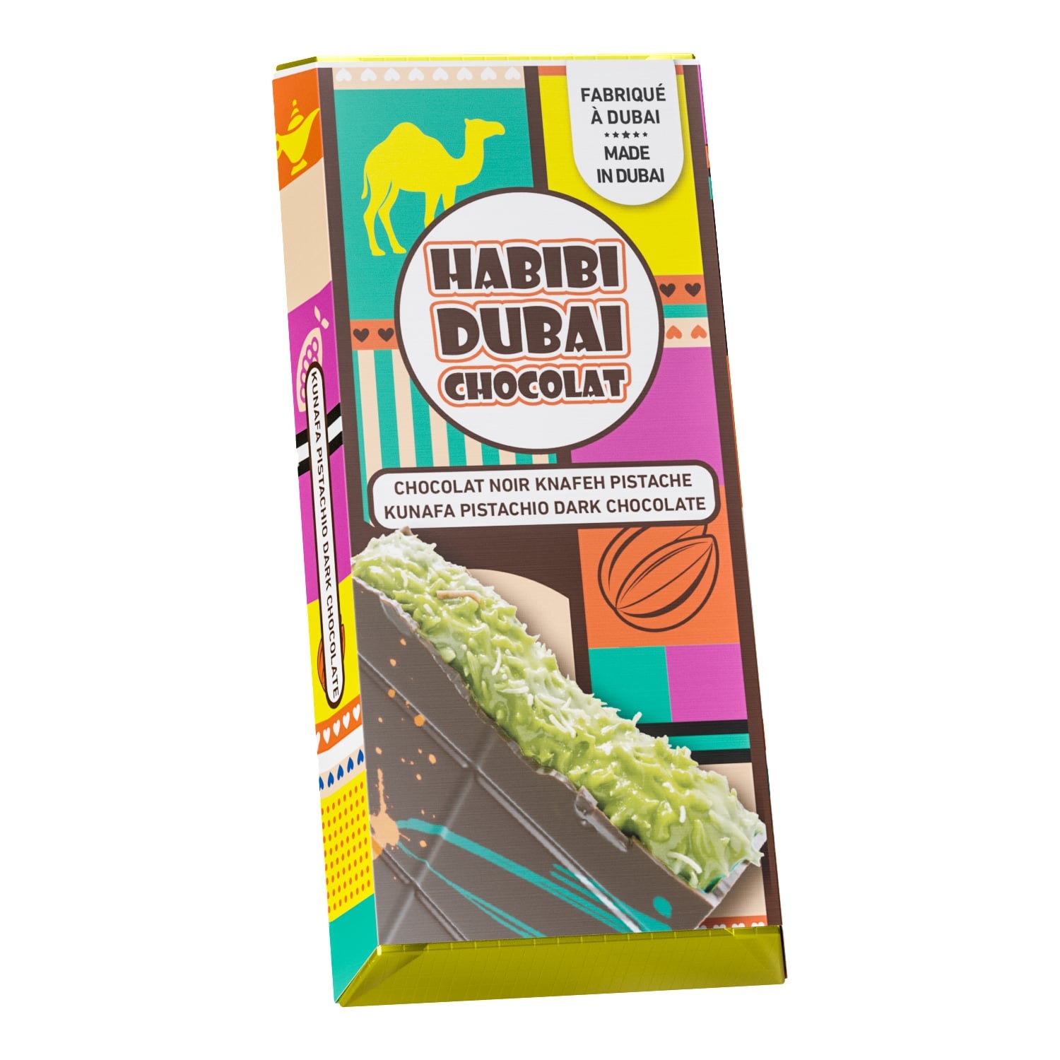 Habibi Dubai Chocolate - Kunafa Pistachio Dark Chocolate - 10/200g