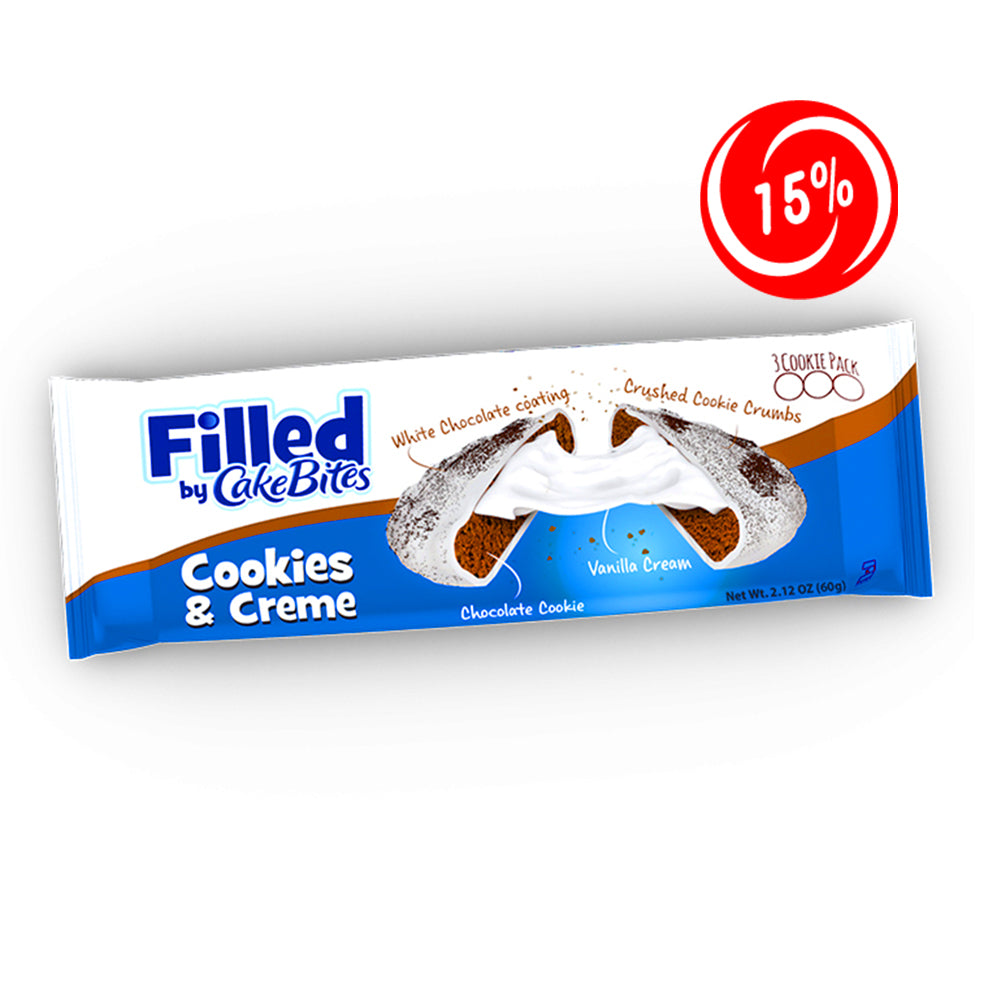 (EXPIRATION: 17/05/2025) CakeBites - Filled Cookies & Cream - 8/60g