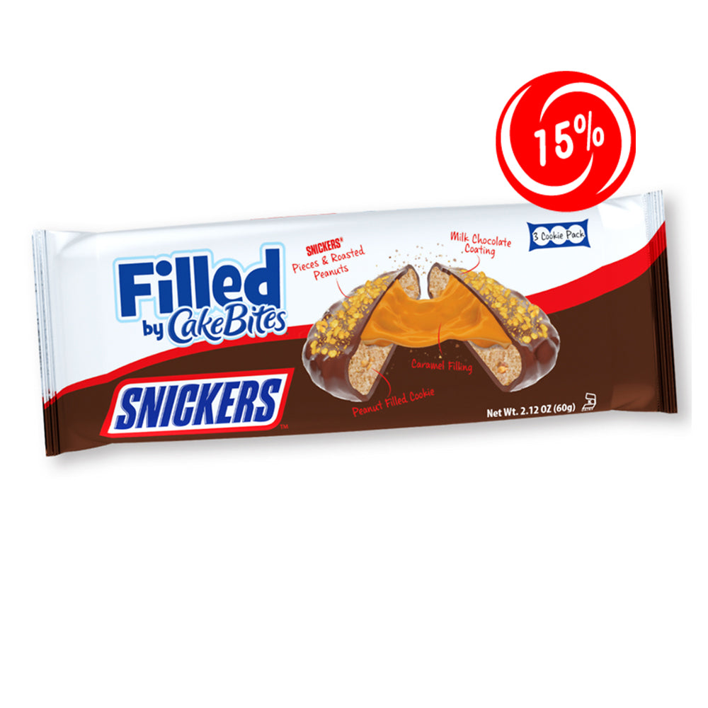 (EXPIRATION: 26/05/2025) CakeBites - Filled Snickers - 8/60g