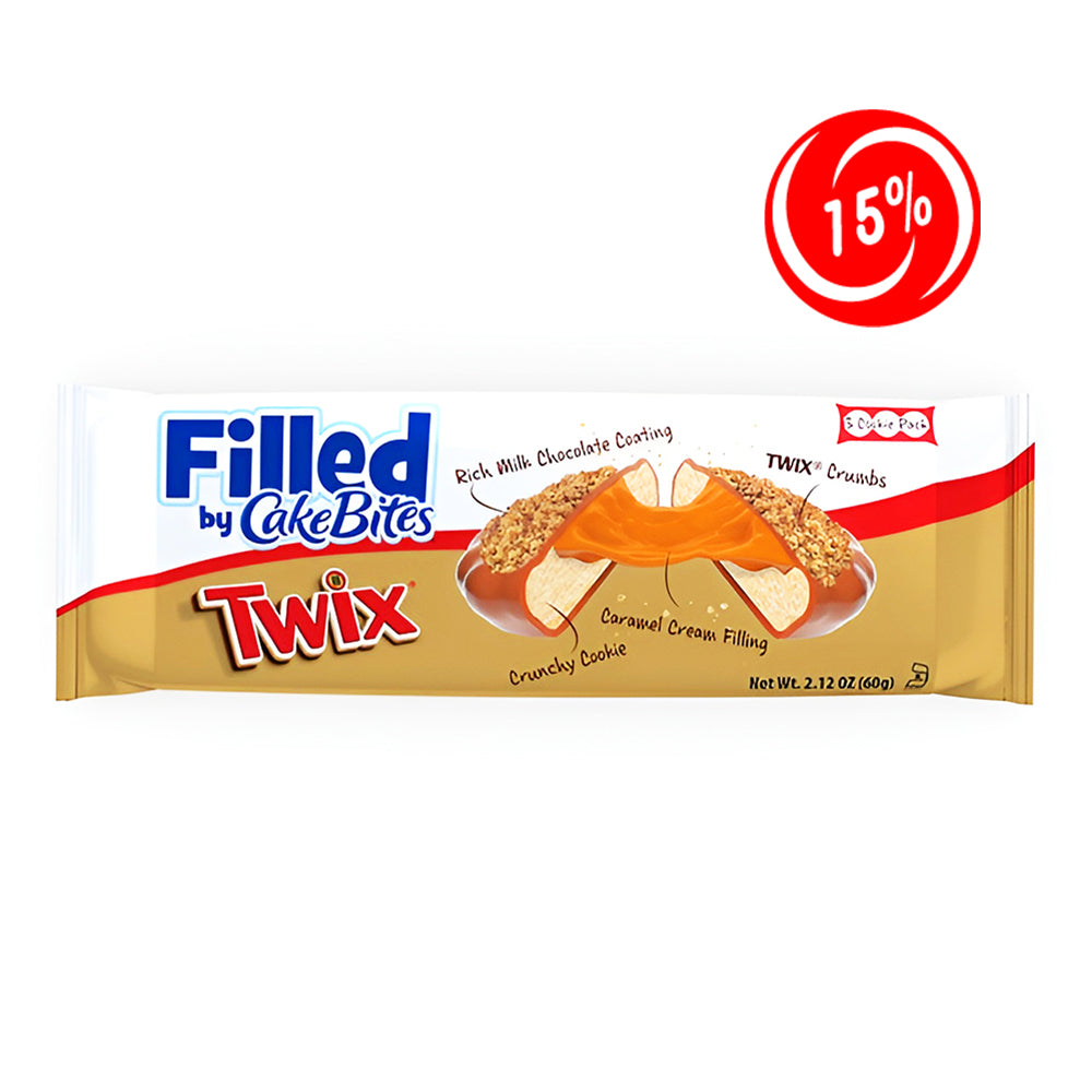 (EXPIRATION: 19/05/2025) CakeBites - Filled Twix - 8/60g