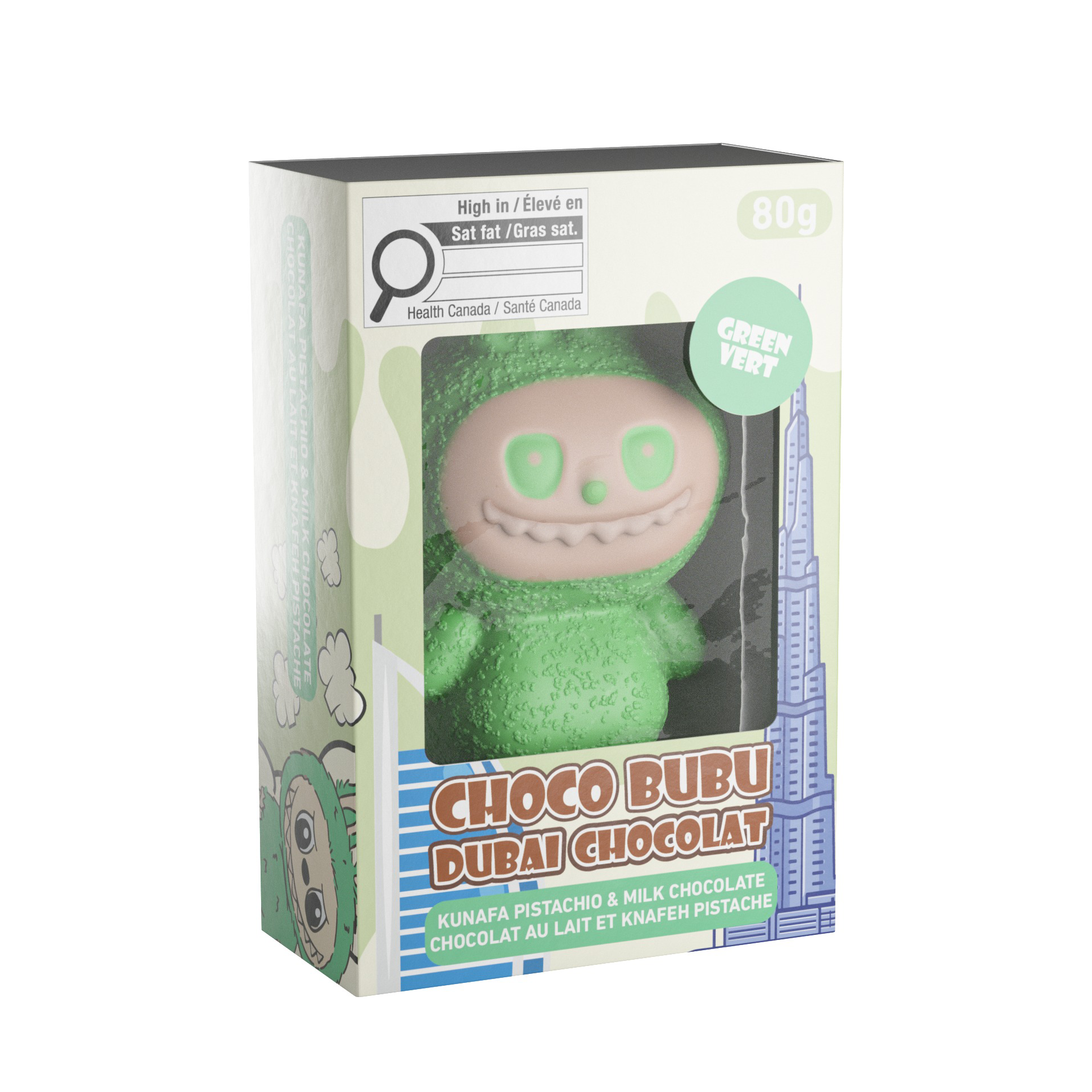 Choco Bubu Dubai Chocolat - Green - 80g