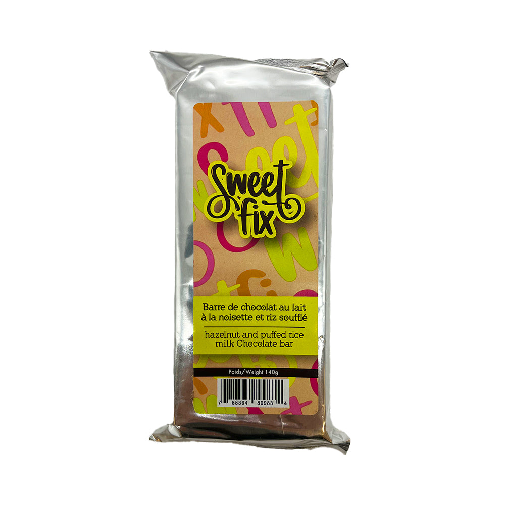 SweetFix - Hazelnut & Puffed Rice Milk Chocolate Bar - 25/140g