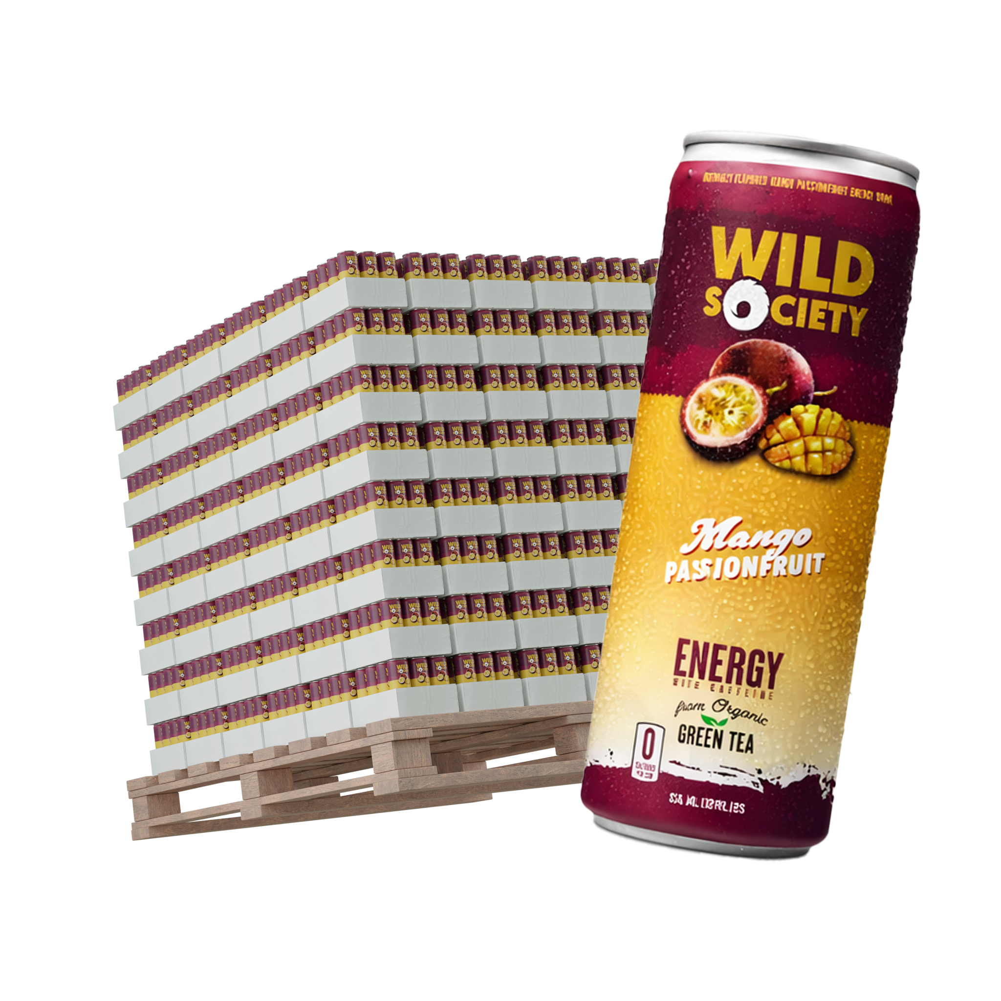 Wild Society Natural Energy Drink - Mango Passionfruit - 208/12/355ml