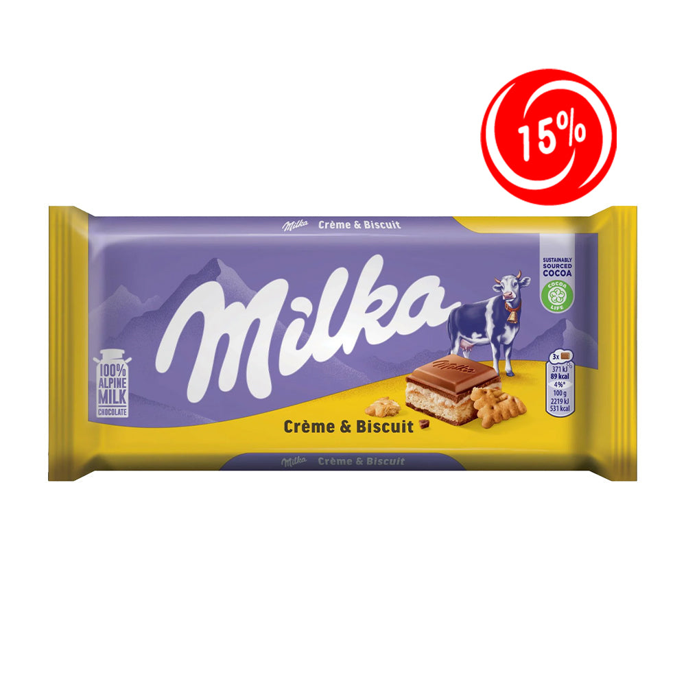 (EXPIRATION: 13/11/2024) Milka - Cream & Biscuit - 18/100g