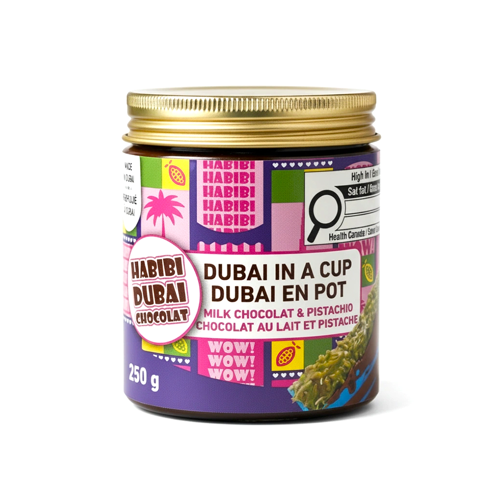 Habibi Dubai Chocolat - Dubai in a Cup - Milk Chocolate & Pistachio - 12/250g