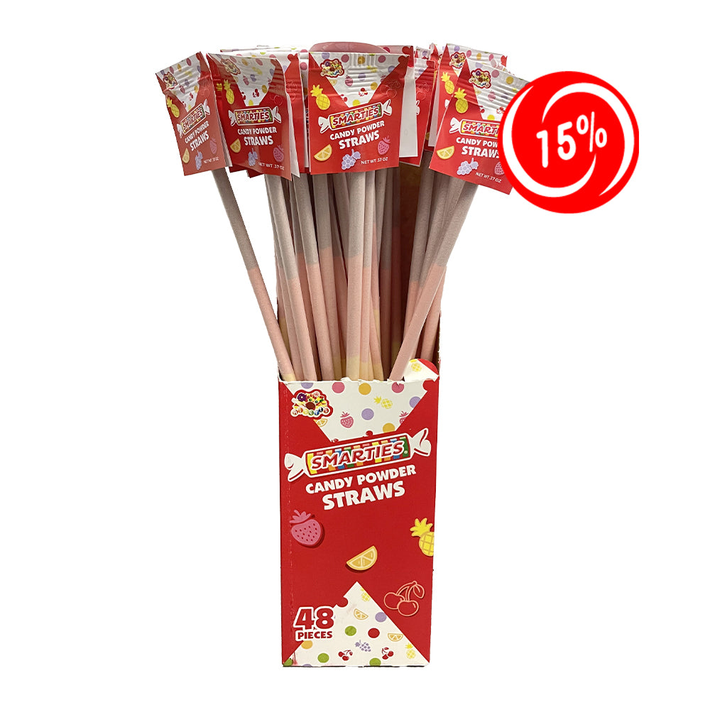 (EXPIRATION: 31/07/2025) Smarties - Candy Powder Straws - 48/10g