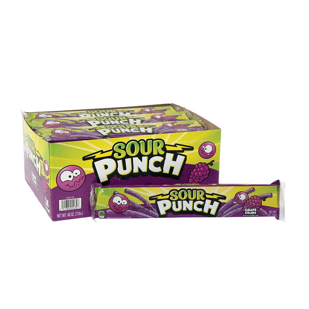 Sour Punch - Grape Straws - 24/57g