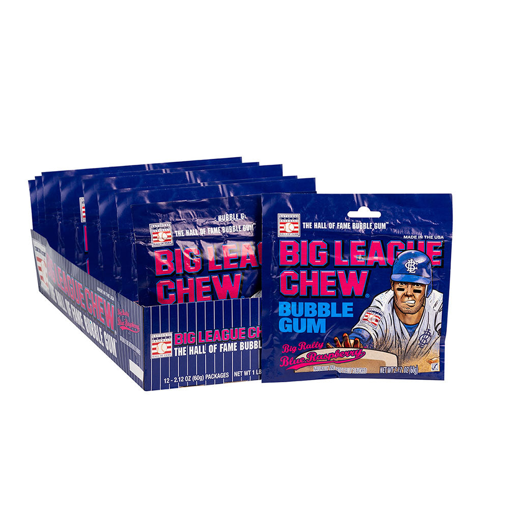 Big League Chew - Bubble Gum Blue Raspberry - 12/60g
