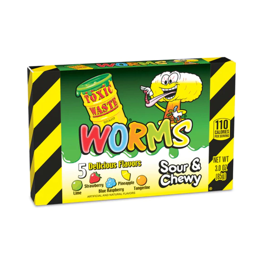 Toxic Waste - Worms Sour & Chewy - 12/85g