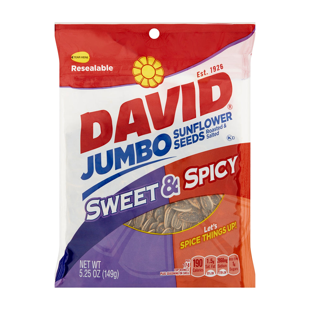 David - Sweet & Spicy Sunflower Seeds - 12/149g